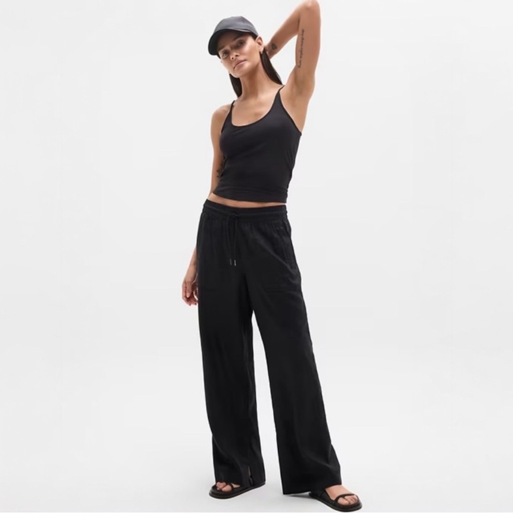 Athleta Retreat wide linen pants Large Tall NWT